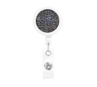 Bobine di badge retrattili con clip e portachiavi, simpatiche clip per badge matematica, formule matematiche, porta badge per impiegati, dottori, infermieri