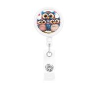 Bobine di badge retrattili con clip e portachiavi, simpatiche clip per badge, simpatici gufi, porta badge per ufficio, dottore, infermiere