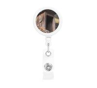 Bobine di badge retrattili con clip e portachiavi, simpatiche clip per badge vecchio antico porta badge per impiegato, dottore, infermiere