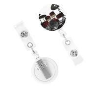 Bobine di badge retrattili Heavy Duty porta badge con clip carino infermiera bobina nome decorativo badge clip cool drum set porta carte d'identità per lavoratori dottori infermieri
