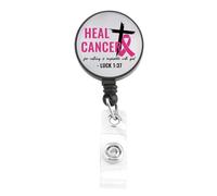 Bobine di badge retrattili per cancro al seno, regalo per la sensibilizzazione sul cancro al seno, per la salute cristiana contro il cancro per niente è impossibile con Dio