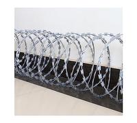 Bobine di filo spinato in acciaio inossidabile 304, design a spirale da 70 m (argento, 45 cm) per una maggiore sicurezza e protezione perimetrale, controllo degli animali e uso esterno durevole