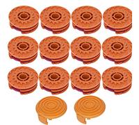 Bobine Di Ricambio Per Tosaerba, 14 Pezzi Di Ricambio Del Cavo Bobina Compatibile Con Worx Wa0007 Trimmer Bordo Trimmer Cordone Bobina Ricambi 10m Lunghezza 50022833 Copri Bobina (12 Bobina 2 Tappi)
