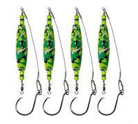 Bobine galleggianti da pesca con amo spinato in acciaio morbido, 4 pezzi, 0,9 cm (verde)