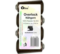 Bobine overlock, 4 pezzi, filo per cucire, marrone scuro, lunghezza2743 m, neon 40/2, 100% poliestere, per cucire, filati per macchine da cucire, 2956