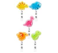 Bobine Per Badge con Dinosauri 5 Pezzi Che Si Illuminano al Buio Porta Badg7345