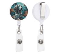 Bobine per badge retrattili con clip a coccodrillo girevole porta badge retrattile clip per infermiera badge bobina clip modello cane ID badge clip portachiavi per medici in ufficio