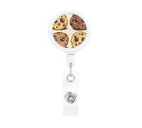 Bobine per badge retrattili con clip e portachiavi, divertenti e carine, 3 biscotti con gocce di cioccolato, porta badge per ufficio, dottore, infermiere