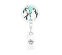 Bobine per badge retrattili con clip e portachiavi, divertenti e carine, con pinguini, porta badge per ufficio, dottore, infermiere