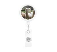Bobine per badge retrattili con clip e portachiavi, divertenti e carine, in alpaca per famiglia, porta badge per impiegati, dottori, infermieri