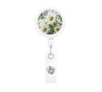 Bobine per badge retrattili con clip e portachiavi, divertenti e carine, margherite, porta badge per ufficio, dottore, infermiere