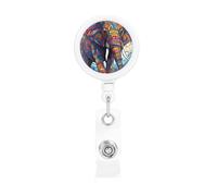 Bobine per badge retrattili con clip e portachiavi, simpatiche clip per badge colorate a forma di elefante, porta badge per ufficio, dottore, infermiere
