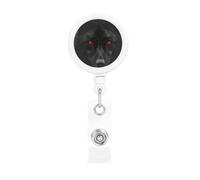 Bobine per badge retrattili con clip e portachiavi, simpatiche clip per badge con lupo dagli occhi rossi neri e rossi, porta badge per impiegati, dottori, infermieri