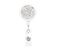 Bobine per badge retrattili con clip e portachiavi, simpatiche clip per badge in marmo terrazzo pastello porta badge per impiegato, dottore, infermiere