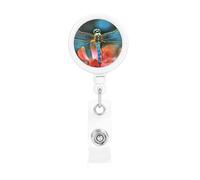 Bobine per badge retrattili con clip e portachiavi, simpatiche clip per badge libellula sul fiore porta badge per impiegato, dottore, infermiere