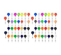 Bobine per Badge Retrattili, Confezione da 60 Porta Badge Colorati con Ferm1360