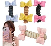 Bobine per capelli | Scrunchies elastici band coil per capelli, clip di prua | Tasti di coda di cavallo senza danni, niente accessori per capelli, cravatte per capelli a elastico per la