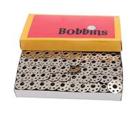 Bobine per Macchina da Cucire a Punto Diritto in Ferro con Foro, 100 Pezzi, 2x2 cm - Resistenza e Durata, Compatibili con Macchine Industriali, Ideali per Uso Tessile e Sartorial