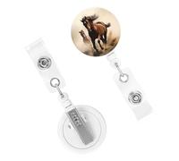 Bobine retrattili per badge resistenti con clip carino infermiera badge bobina nome decorativo clip per badge animali cavallo corsa porta carte d'identità per impiegato dottore infermiera