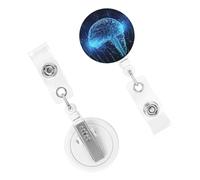Bobine retrattili per badge resistenti con clip carino infermiera bobina badge nome clip decorativo intelligenza artificiale cervello, porta carte d'identità per impiegato, dottore, infermiere