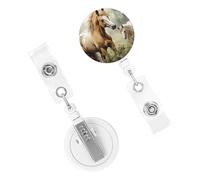 Bobine retrattili per badge resistenti con clip carino infermiera bobina badge nome clip decorativo animali ricamo dipinti cavalli porta carte d'identità per impiegato dottore infermiera