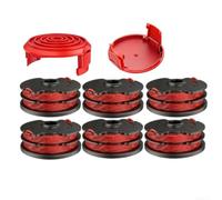 Bobine Ricambio Nylon 8m con 2 Coperchi per rossi Bobine Ricambio | 2 coperchi protezione, plastica ABS robusta, organizzazione per facile, rotture, colore rosso