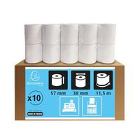 Bobines pour machines a calculer et caisses - 1 pli extra-blanc 60g/m - 57mm x 38mm x 12mm (11,5m)