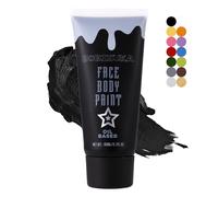 BOBISUKA Pittura Facciale Nero, Pittura per Viso Durevole, Body Painting per Trucco Halloween, Carnevale, Feste, Non Tossico
