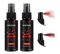 BOBISUKA Sangue Finto Spray Set 2PCS(Scuro+Fresco), Effetti Realistici Sangue Finto Palcoscenico per Halloween Costume Vestiti Zombie Vampiro e Mostro SFX Trucco e Dress Up