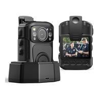 BOBLOV B4K5 256GB 4K Bodycam Polizia professionale, 3400mAh IP68 impermeabile GPS Police Body Cam per 11 ore di registrazione video, fornisce dock di ricarica, Fotocamere montate sul corpo