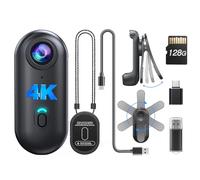 BOBLOV W4 - Mini fotocamera 4K, indossabile con clip girevole a 360° e clip magnetica, 96 minuti per la registrazione, facile da usare per lezioni, viaggi, passeggiate con animali domestici e attività