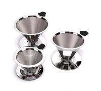 BoBoBn 2PC Stainless Steel Reusable Coffee Filter Holder Pour Over Mesh Tea Dripper Cup(130mmx100mmx88mm)
