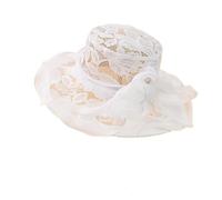 BoBoBn Elegante Cappello da Sole in Pizzo for Donna: Adatto for Teste di 22,44 Pollici, Poliestere Traspirante, Design Pieghevole, Protezione Solare, Senza Piume