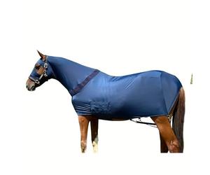 BoBoBn Lenzuolo for Cavallo in Nylon con copricollo Integrato, Coperta equestre Elastica in Lycra, vestibilità for Razze Grandi(L)