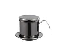 BoBoBn Vietnamese Coffee Drip Filter Stainless Steel Pour Over Coffee Dripper Portable Coffee Making Hand Pot Cup for Outdoor Camping(Black)
