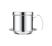 BoBoBn Vietnamese Coffee Drip Filter Stainless Steel Pour Over Coffee Dripper Portable Coffee Making Hand Pot Cup for Outdoor Camping(Silvery)