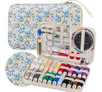 Bobode Kit da cucito botanico con 24 fili da cucito, accessori di base per cucire a mano con 130 accessori, kit da cucito professionale da viaggio per adulti e principianti