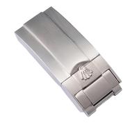 BoBoHome 16mm 316L Acciaio Inossidabile Spazzolato Fermaglio Scatto Rilascio Facile Pieghevole Fibbia Polso per Rolox Deapsea Doytana-Argento Opaco