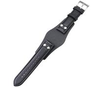 BoBoHome 22mm Bracciale Pelle Genuina Ecologica Artigianale Impermeabile Antiscivolo Cinturino Orologio Sostitutivo per FOSSIL CH2592-Nero B
