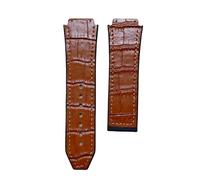 BoBoHome 25x19mm Artigianale Confortevole Cinturino Pelle Premium, Resistente Macchie Multi-stile Cinturino Pelle Genuina per HUB-LOT B-I-G B-A-N-G Fu-sion Series-Marrone Chiaro