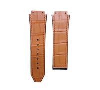 BoBoHome 25x19mm Cinturino Orologio Pelle Genuina Morbida Lunga Durata, Cinturino Pelle Giovanile Prova Abrasione per HUB-LOT B-I-G B-A-N-G Fu-sion Series-Arancione