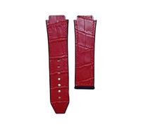 BoBoHome 25x19mm Cinturino Orologio Pelle Genuina Supple Lunga Durata, Cinturino Pelle Eco-friendly Resistente Strappo per HUB-LOT B-I-G B-A-N-G Fu-sion Series-Rosso