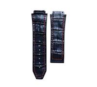 BoBoHome 25x19mm Cinturino Orologio Pelle Premium Leggero Impermeabile, Cinturino Pelle Giocoso per HUB-LOT B-I-G B-A-N-G Fu-sion Series-Nero + Rosso