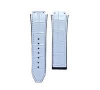 BoBoHome 25x19mm Cinturino Orologio Pelle Traspirante Fatta Mano, Resistente alle Strappi Multi-Style Cinturino Pelle Genuina per HUB-LOT B-I-G B-A-N-G Fu-sion Series-Bianco
