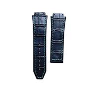 BoBoHome 25x19mm Cinturino Pelle Genuina Traspirante Fatto Mano, Resistente alle Strappi Cinturino Pelle Ecologico per HUB-LOT B-I-G B-A-N-G Fu-sion Series-Nero + Verde