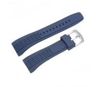 BoBoHome 26mm Cinturino Orologio Silicone Morbido Leggero, Fascia Gomma Silicone Impermeabile Sudor-Resistente per Se-i-ko VELATURA/SRH SPC007J1 SRH013-Fibbia blu + argento