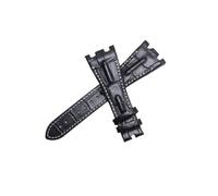 BoBoHome 28mm Bracciale Leggero Pelle Genuina Resistente All'Acqua Resistente Al Sudore Cinturino Orologio Atletico per AUDEMARSPIGUET ROYAL OAK OFFSHORE-Nero + Bianco