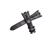 BoBoHome 28mm Bracciale Leggero Pelle Genuina Resistente All'Acqua Resistente Al Sudore Cinturino Orologio Atletico per AUDEMARSPIGUET ROYAL OAK OFFSHORE-Nero + Rosso