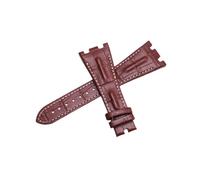 BoBoHome 28mm Bracciale Leggero Pelle Genuina Resistente All'Acqua Resistente Al Sudore Cinturino Orologio Atletico per AUDEMARSPIGUET ROYAL OAK OFFSHORE-Brown + Bianco