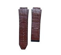 BoBoHome Bracciale in Pelle Genuina Resistente all' Usura e Silicone Termorresistente Bracciale Sportivo Sostitutivo per HUB-LOT B-I-G B-A-N-G Fu-sion Series-Marrone Scuro